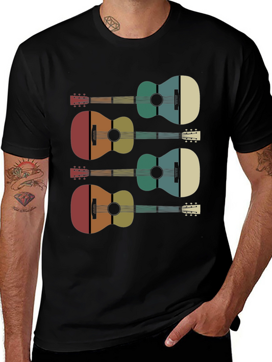 Retro Guitar Graphic Tee - Music Lover Shirt