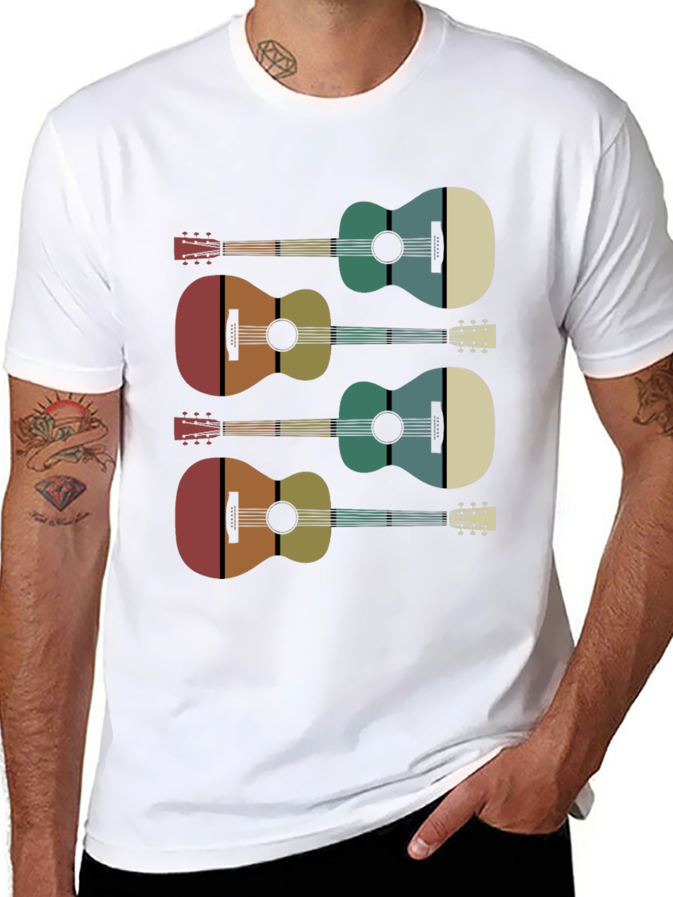 Retro Guitar Graphic Tee - Music Lover Shirt