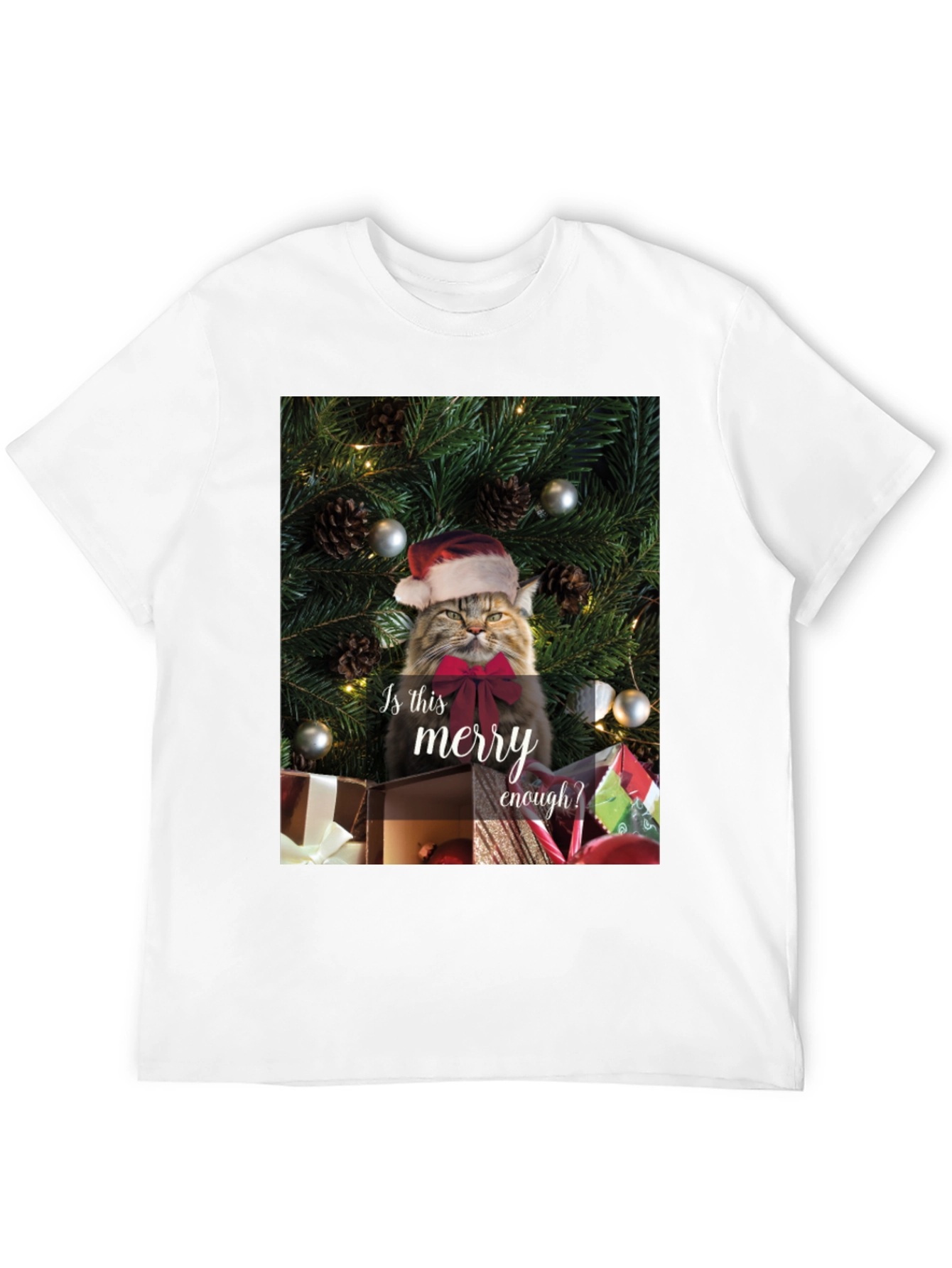 Merry Cat Christmas T-Shirt - Holiday Humor