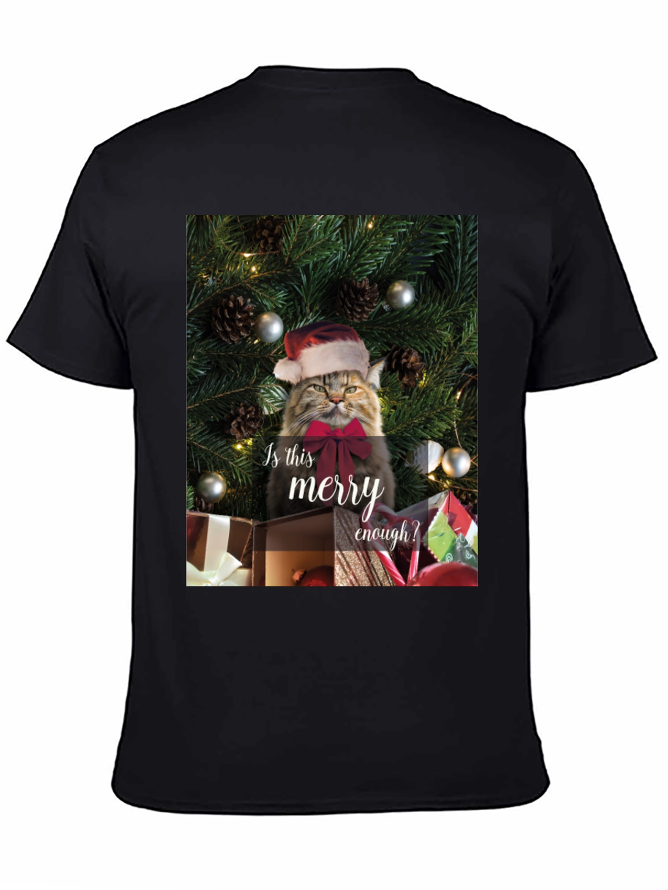 Merry Cat Christmas T-Shirt - Holiday Humor