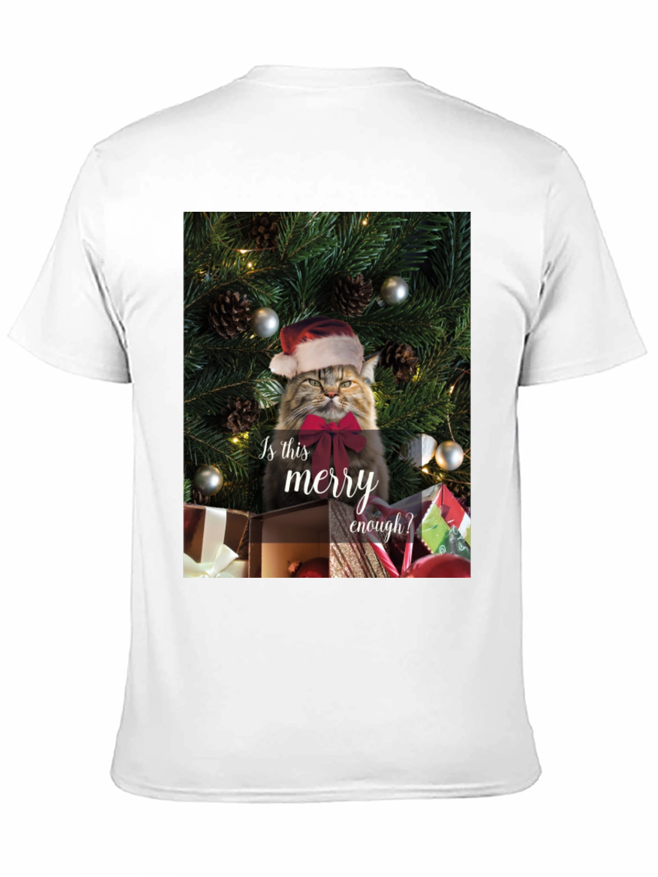 Merry Cat Christmas T-Shirt - Holiday Humor