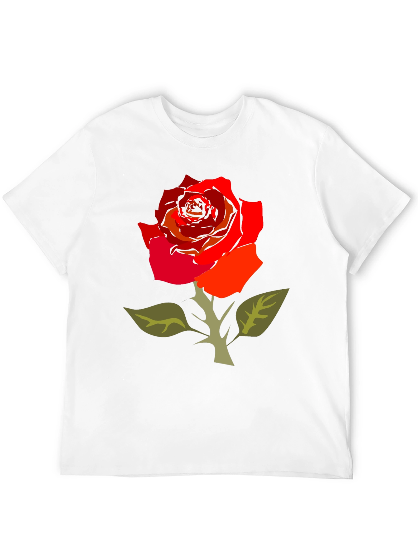 Bold Rose Graphic Tee - Black Cotton Blend