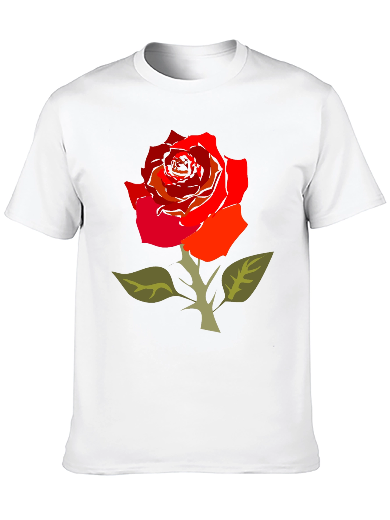 Bold Rose Graphic Tee - Black Cotton Blend