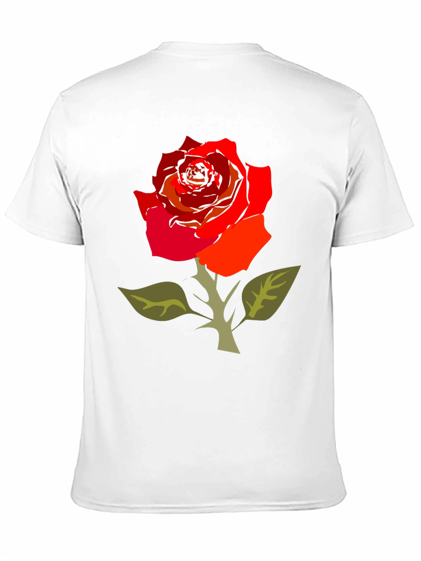Bold Rose Graphic Tee - Black Cotton Blend