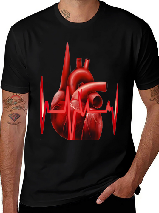Anatomical Heartbeat Graphic Tee - Black