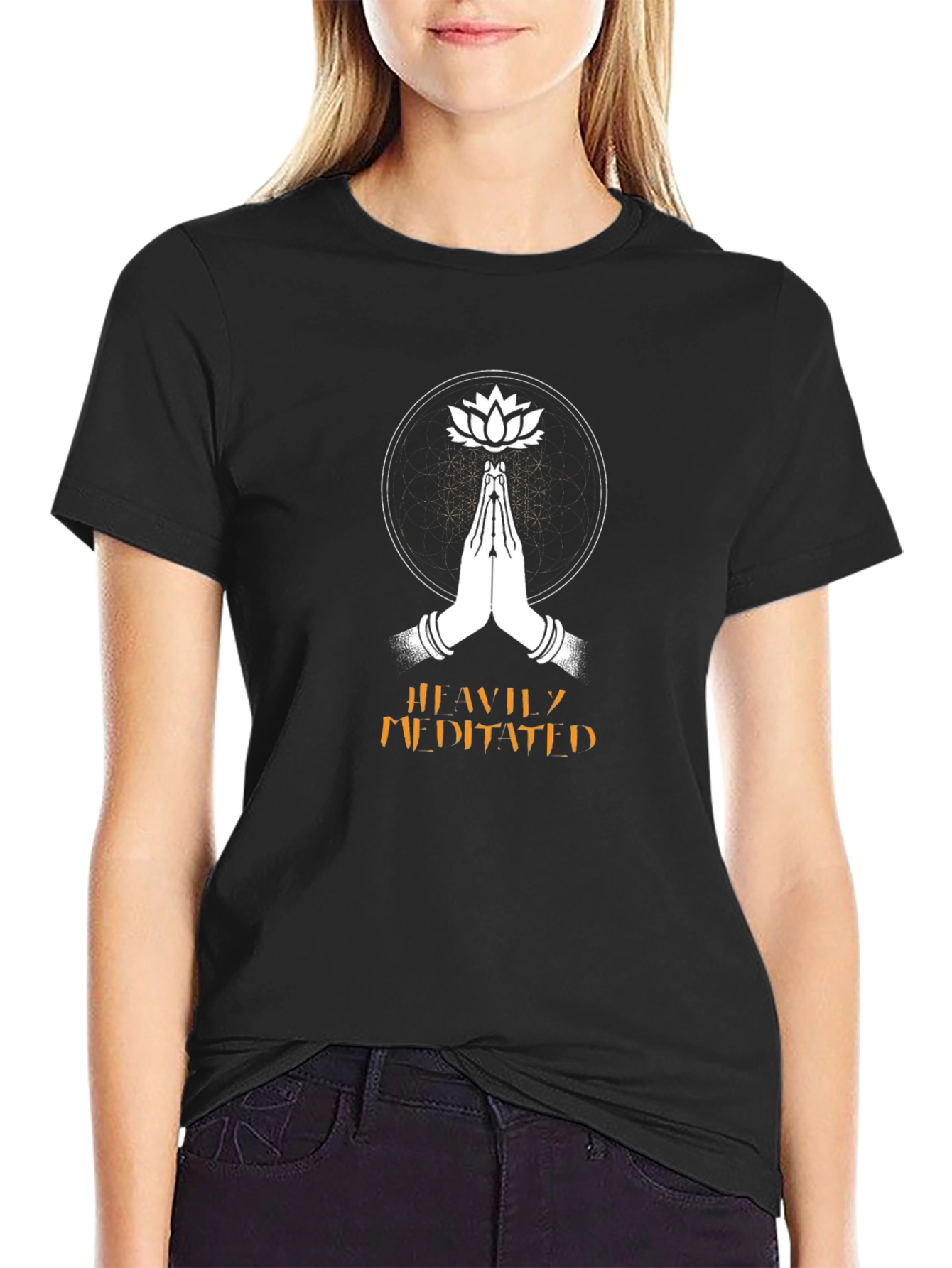 Meditate Graphic Tee - Black Cotton T-Shirt
