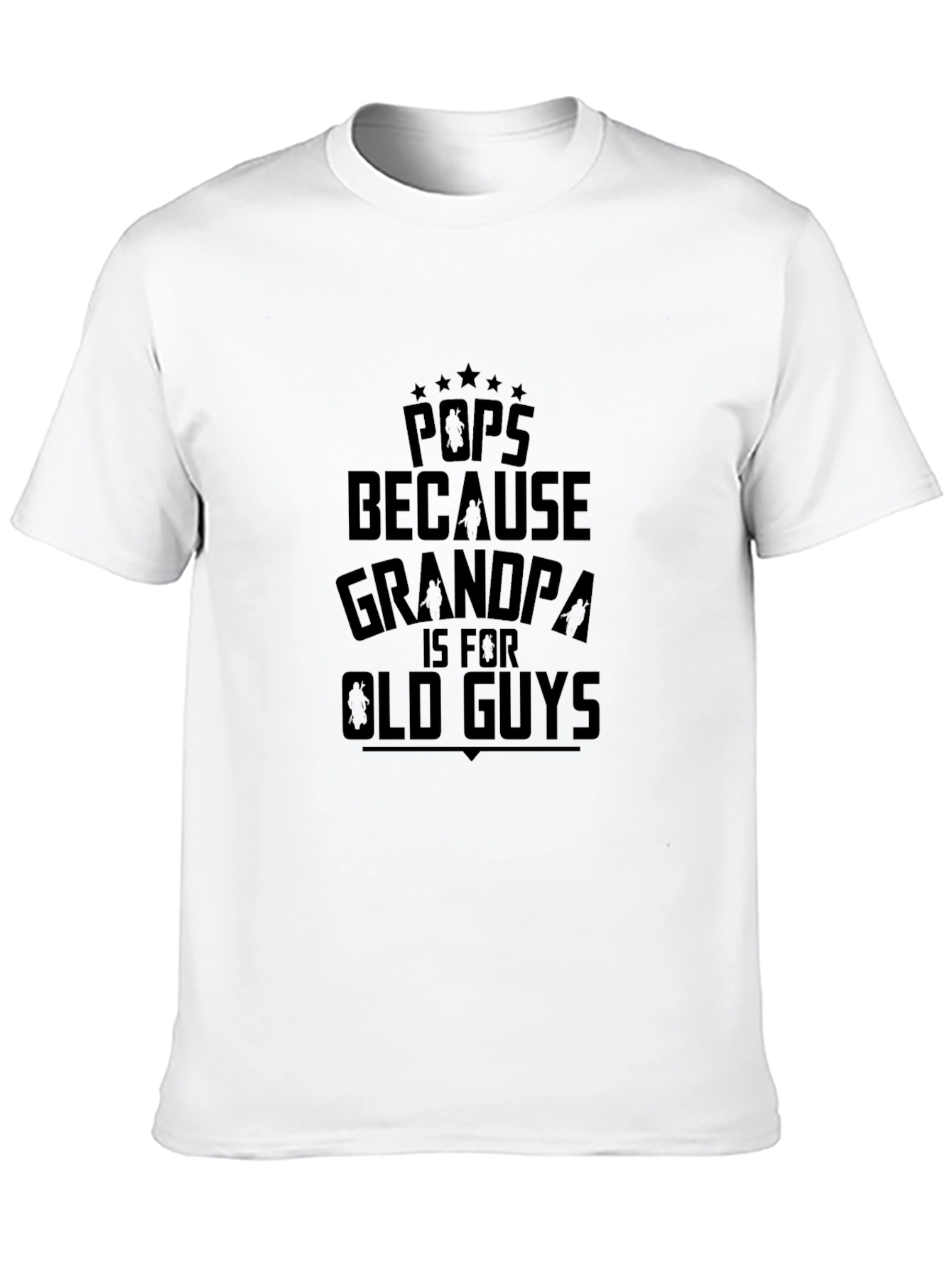 Pops Grandpa Old Guys Mens Black Graphic Tee