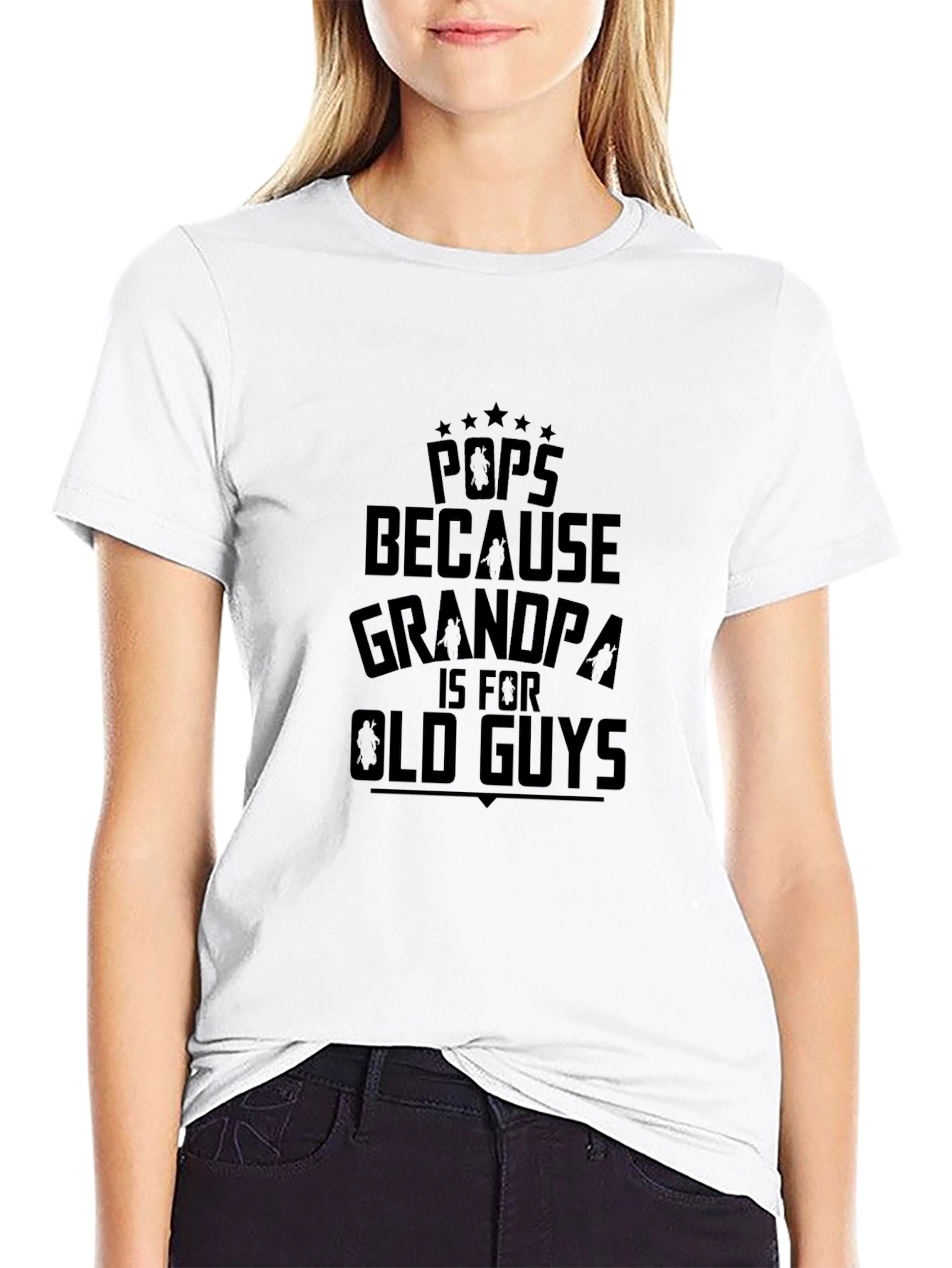 Pops Grandpa Old Guys Mens Black Graphic Tee