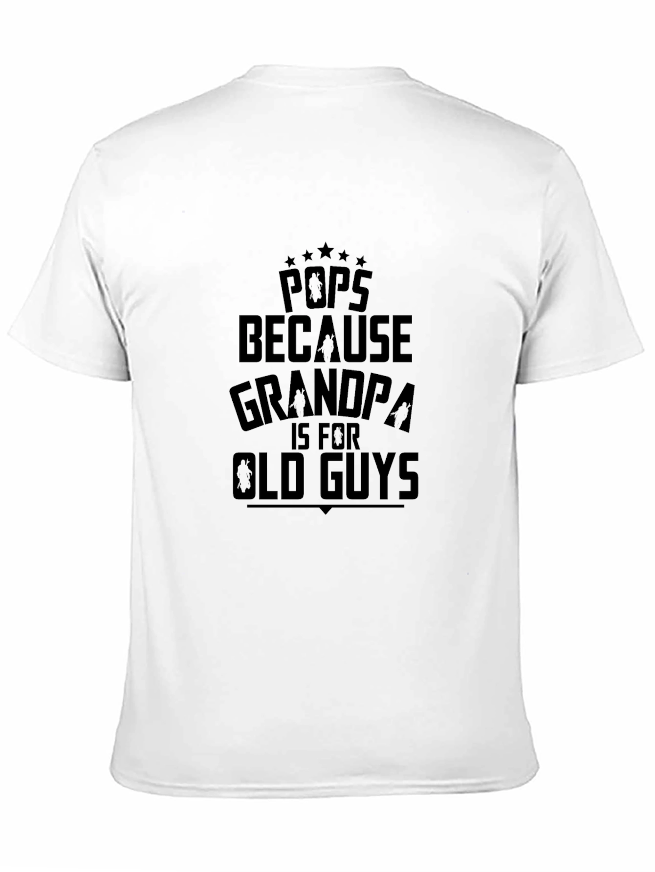 Pops Grandpa Old Guys Mens Black Graphic Tee
