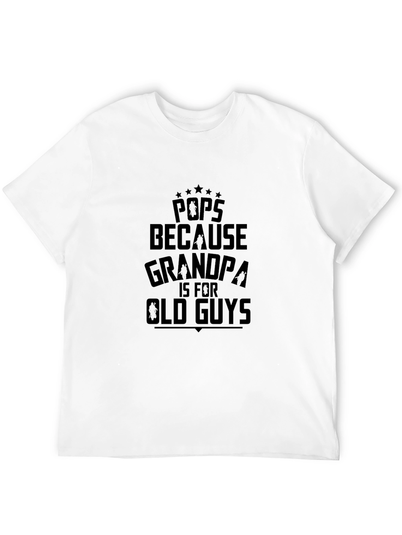 Pops Grandpa Old Guys Mens Black Graphic Tee