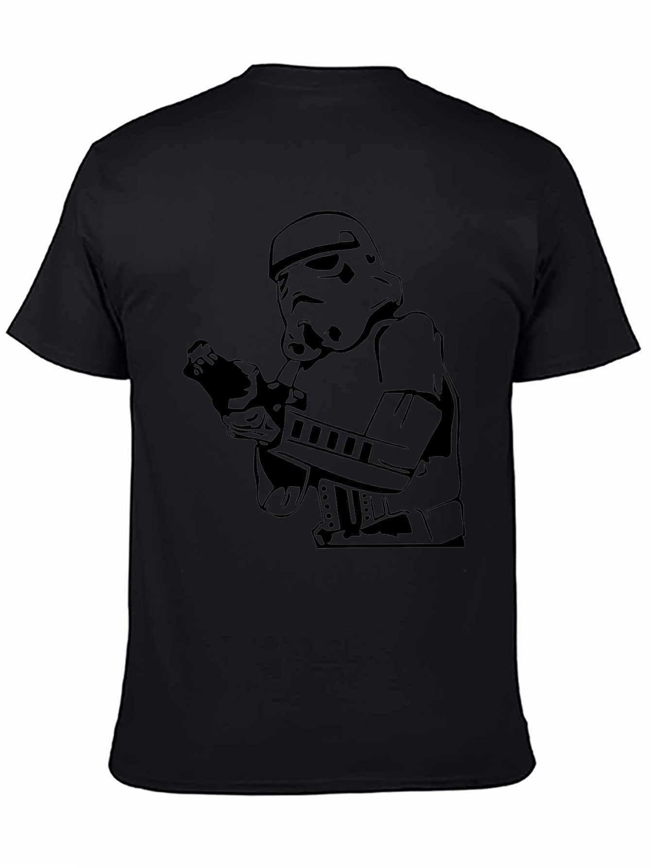 Stormtrooper Graphic Tee - Black Cotton Blend T-Shirt