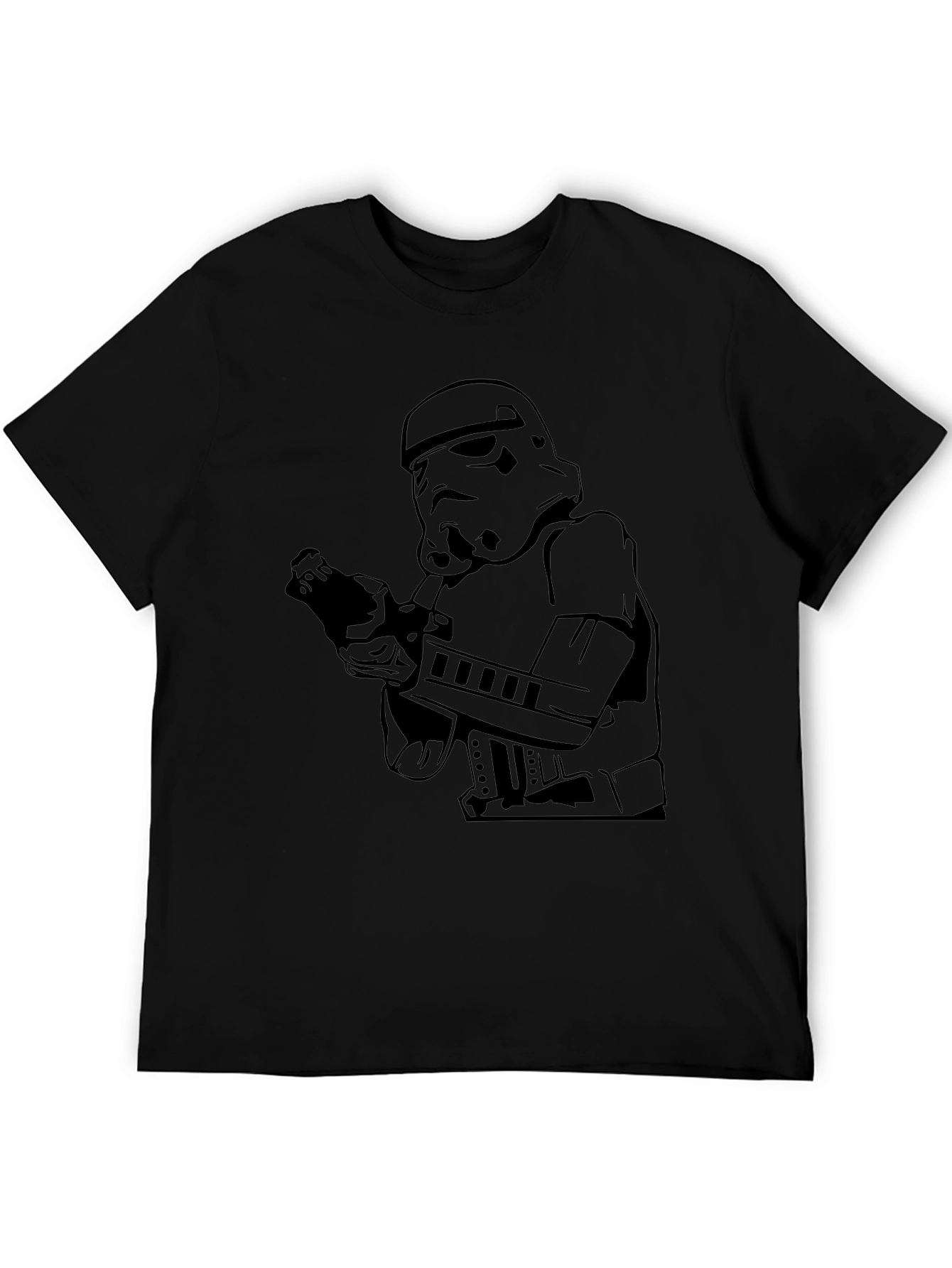 Stormtrooper Graphic Tee - Black Cotton Blend T-Shirt