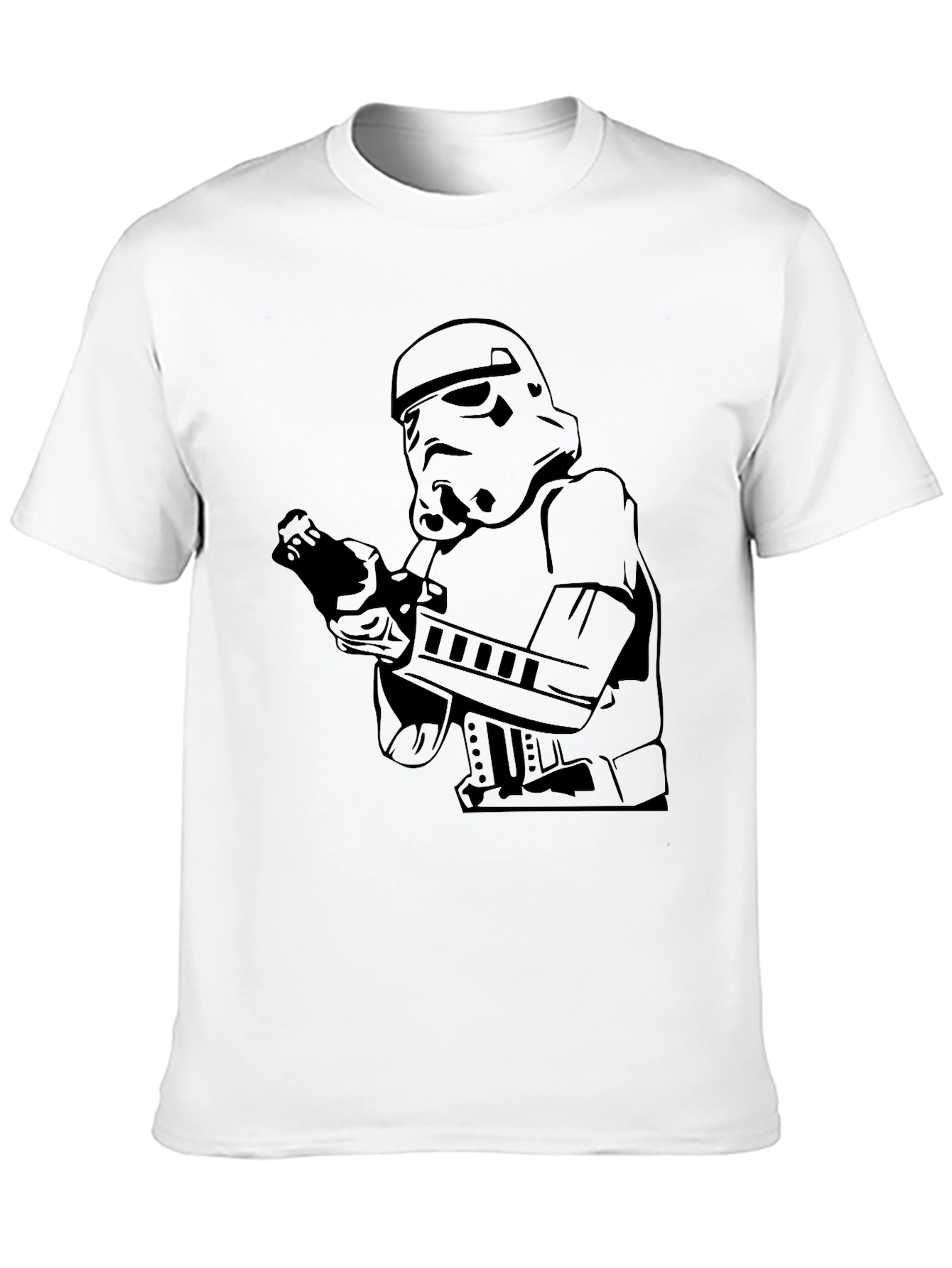 Stormtrooper Graphic Tee - Black Cotton Blend T-Shirt