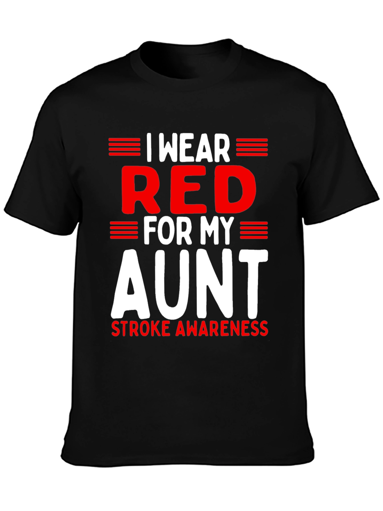 Red Stroke Awareness Aunt T-Shirt