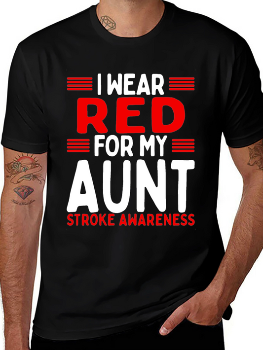 Red Stroke Awareness Aunt T-Shirt
