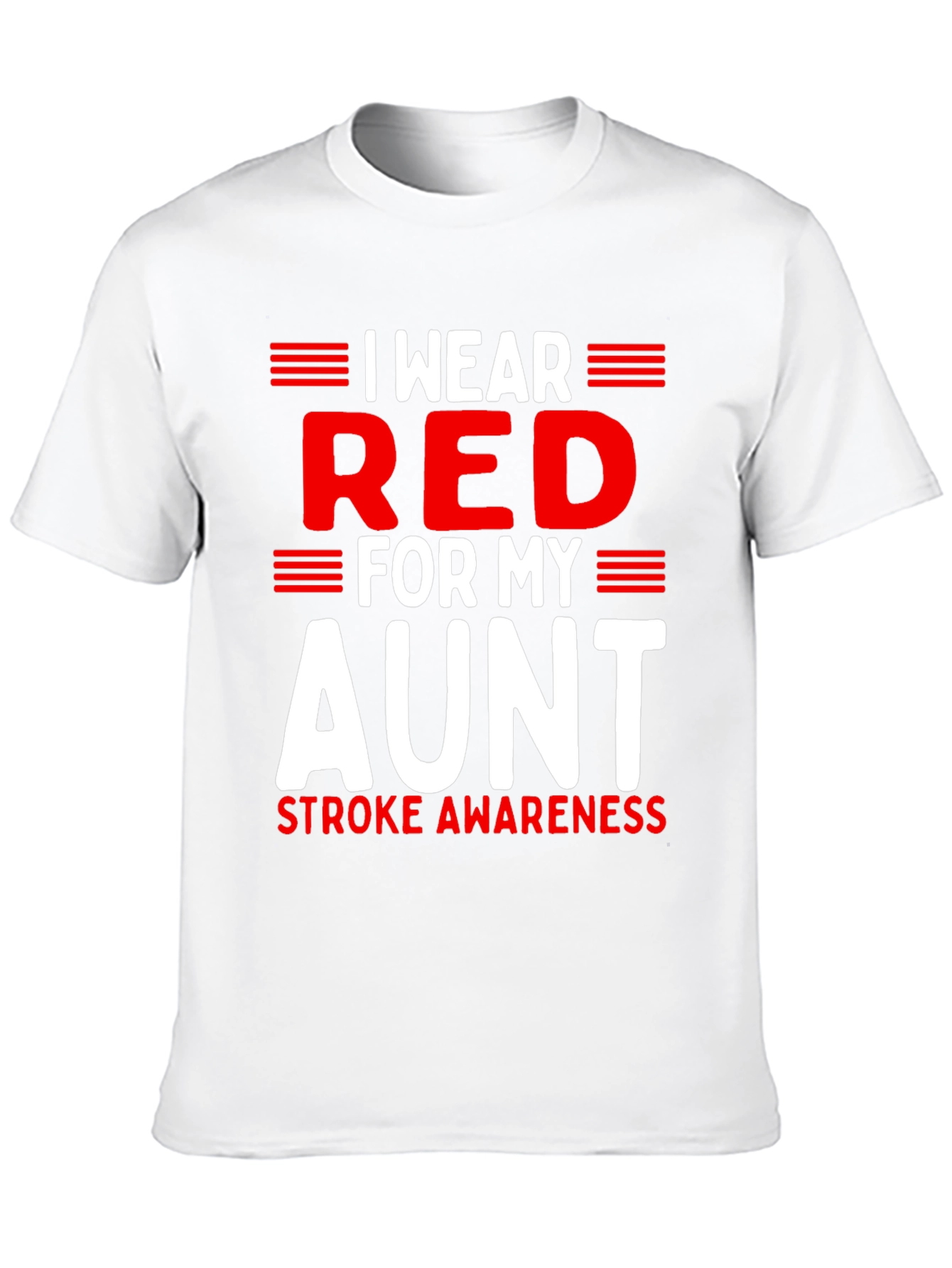 Red Stroke Awareness Aunt T-Shirt