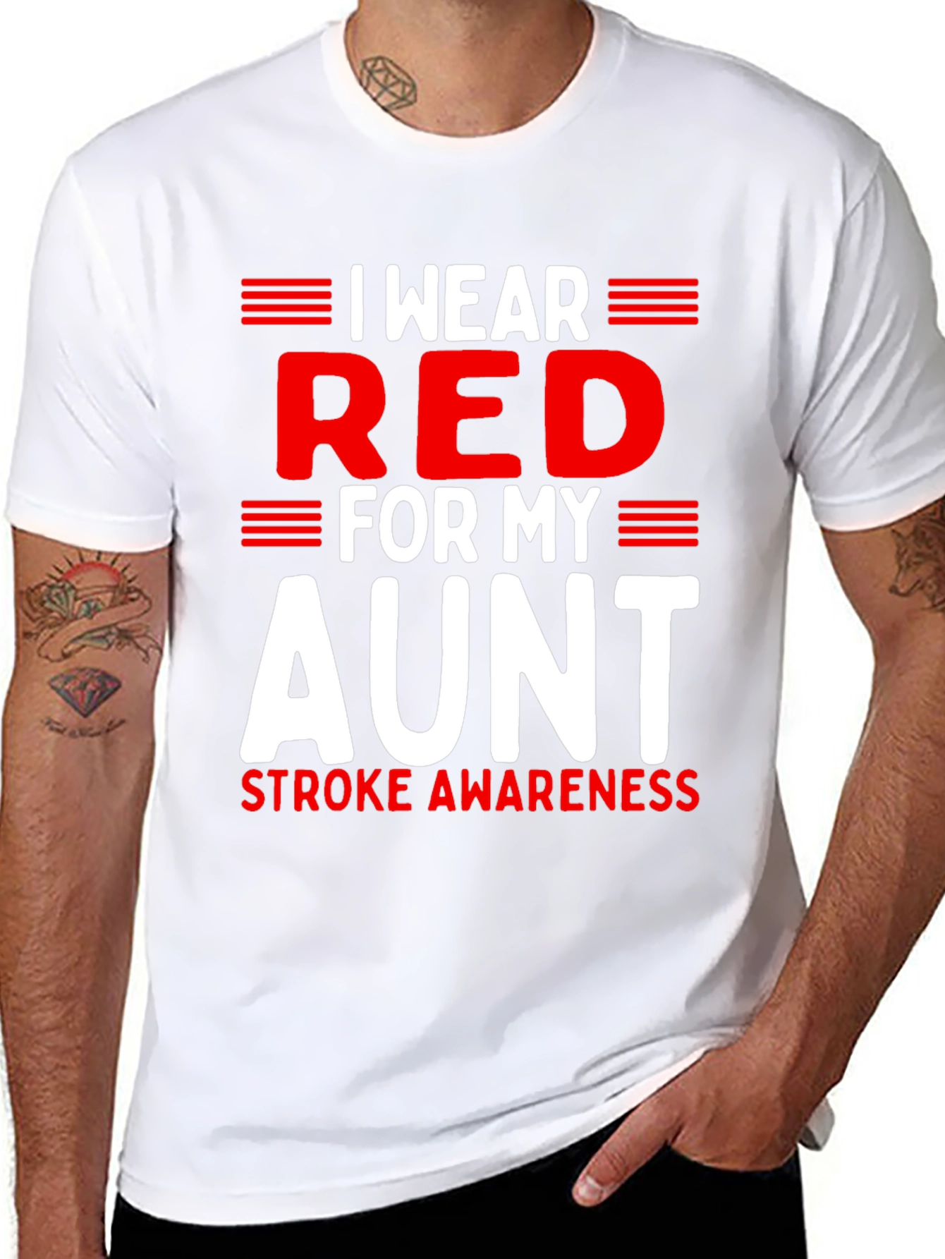 Red Stroke Awareness Aunt T-Shirt