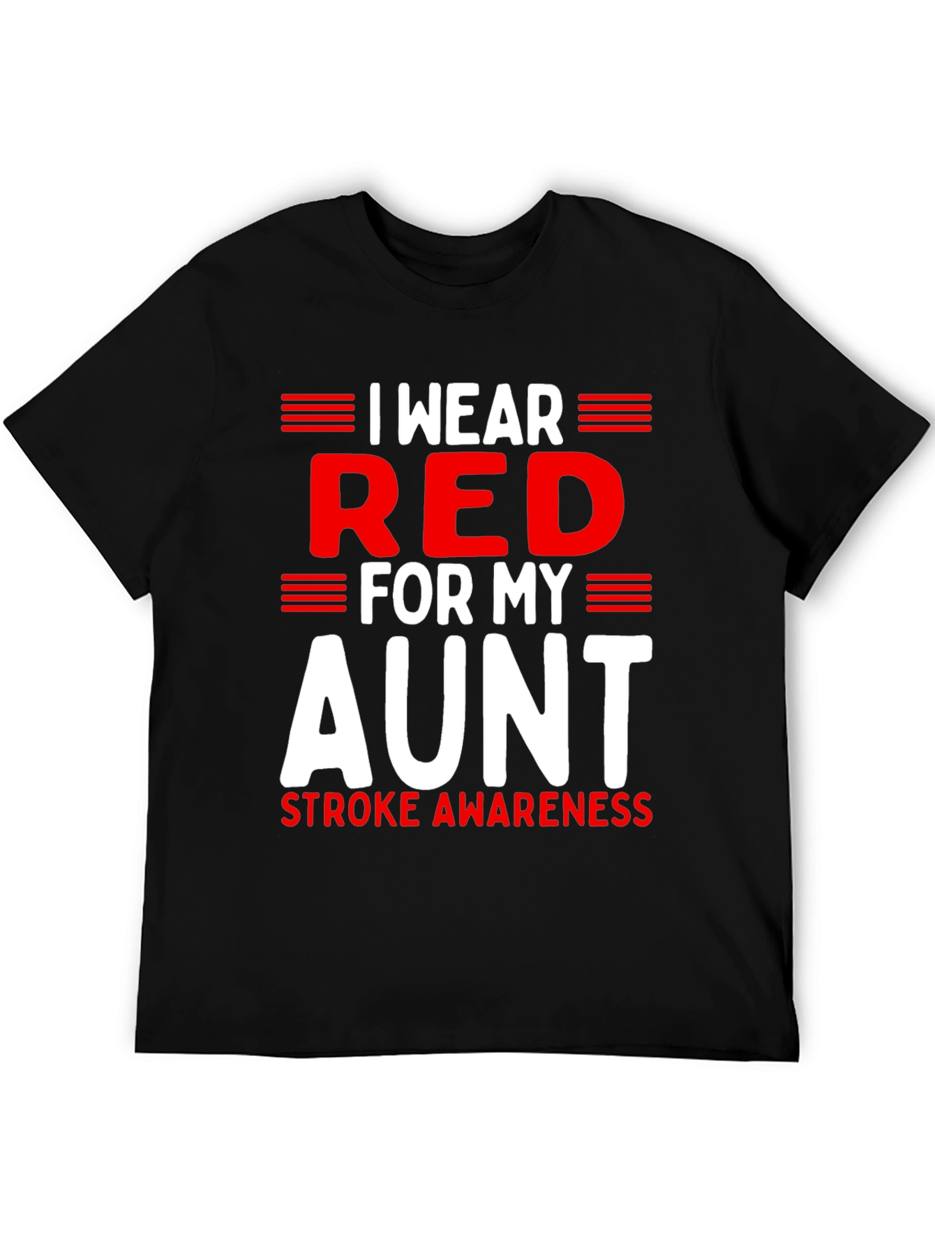 Red Stroke Awareness Aunt T-Shirt