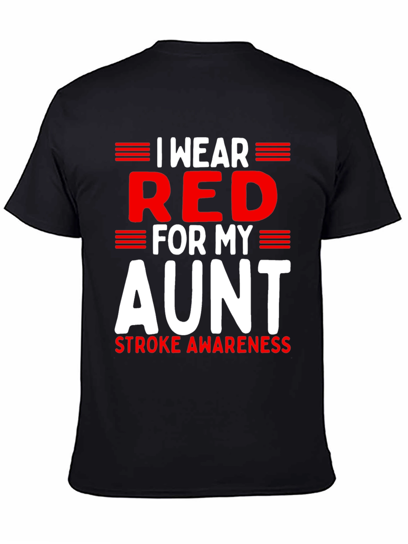 Red Stroke Awareness Aunt T-Shirt