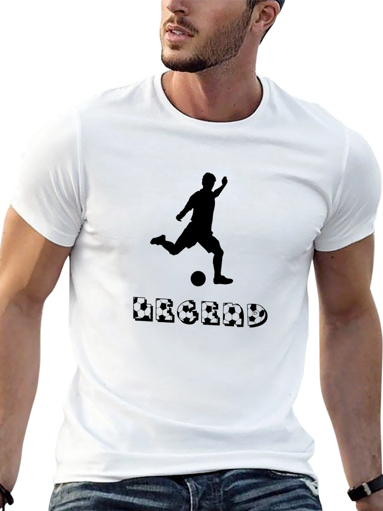 Legend Soccer Player Graphic Tee - Black