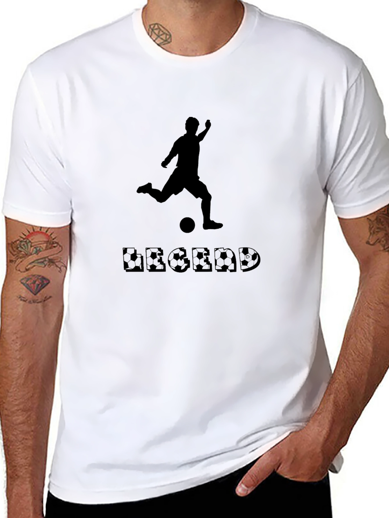 Legend Soccer Player Graphic Tee - Black