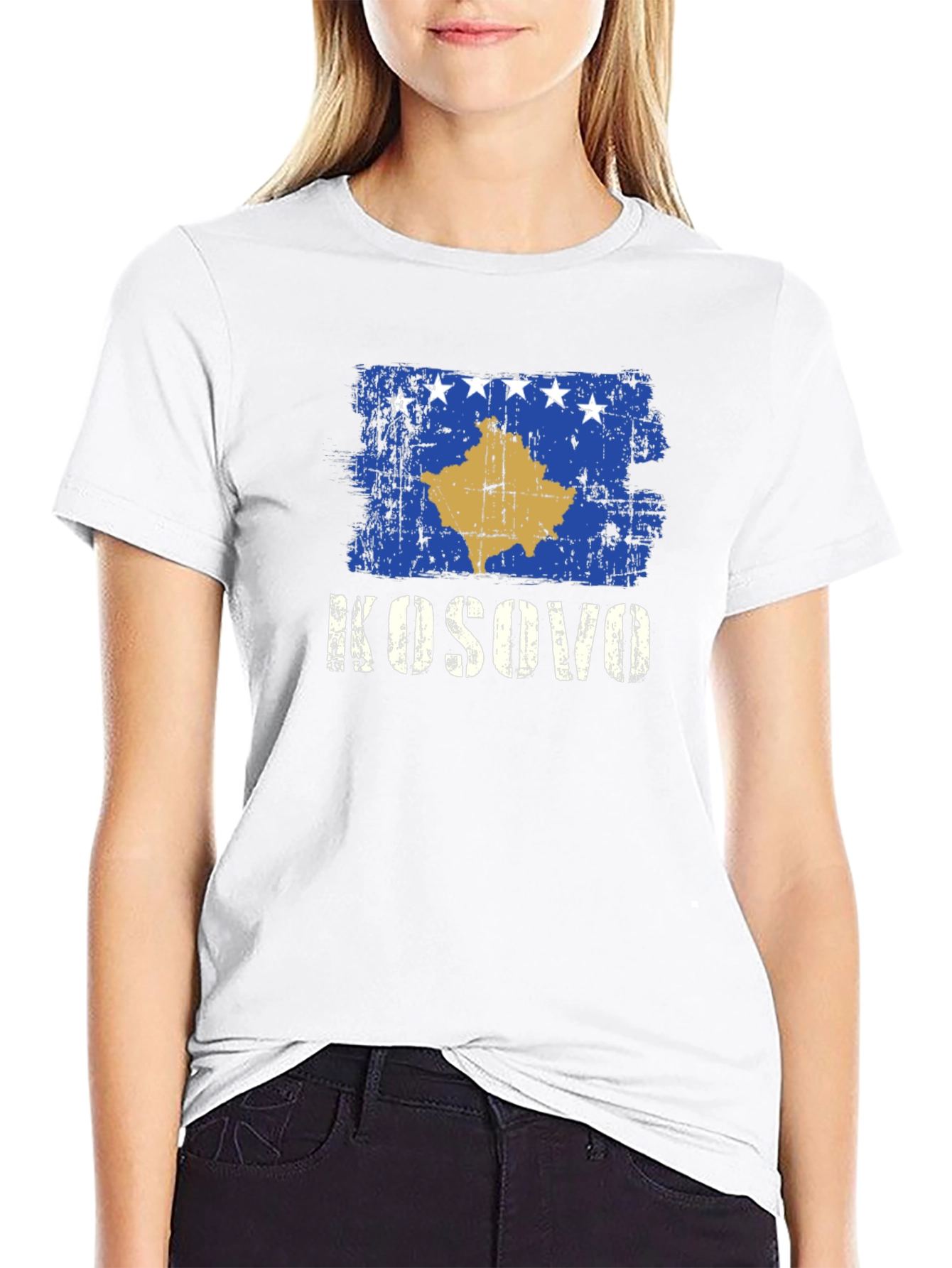 Kosovo Flag T-Shirt - Distressed Design