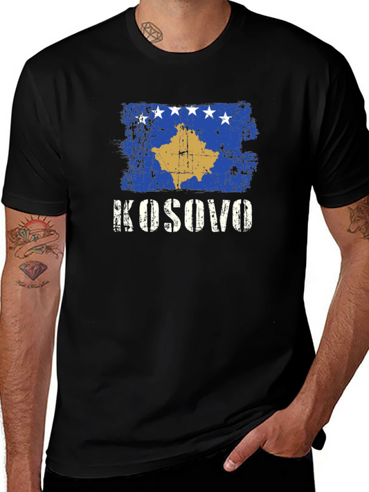 Kosovo Flag T-Shirt - Distressed Design
