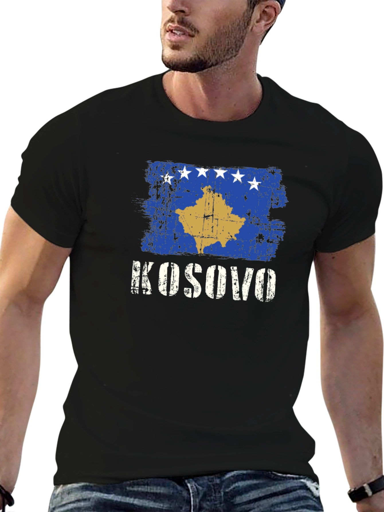 Kosovo Flag T-Shirt - Distressed Design