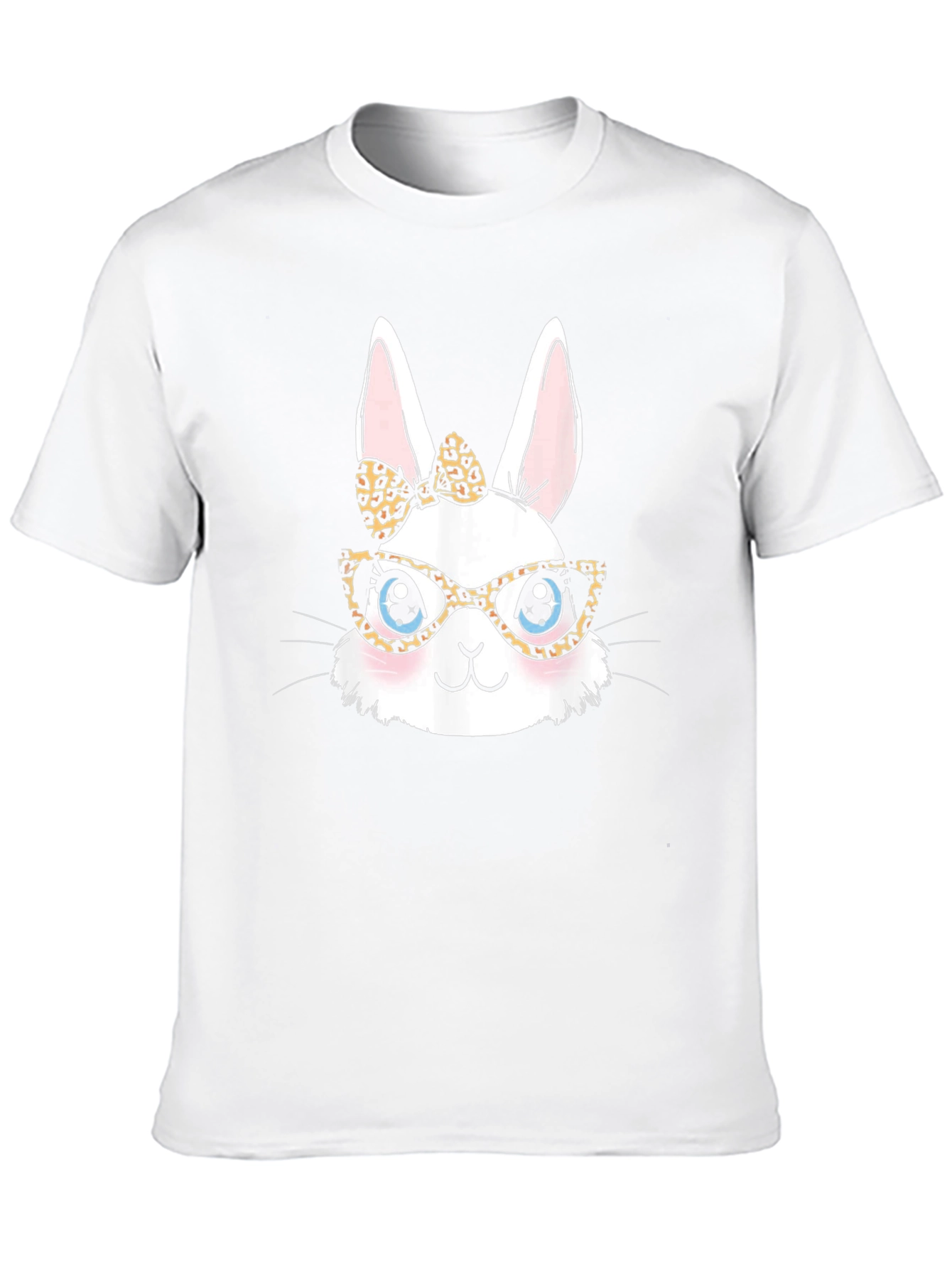 Bunny Leopard Print Bow & Glasses T-Shirt