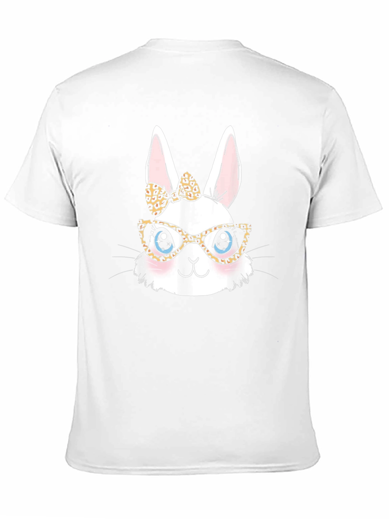 Bunny Leopard Print Bow & Glasses T-Shirt