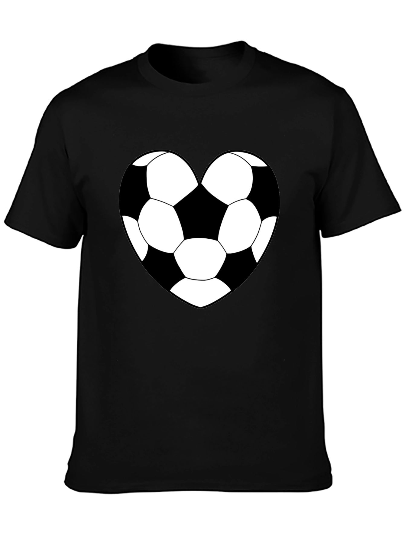 Soccer Heart T-Shirt - Black Sporty Graphic Tee