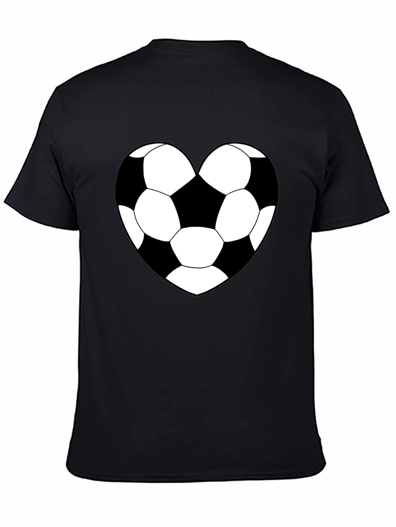 Soccer Heart T-Shirt - Black Sporty Graphic Tee