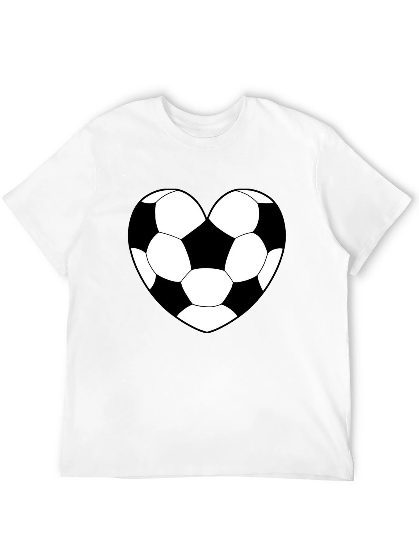 Soccer Heart T-Shirt - Black Sporty Graphic Tee