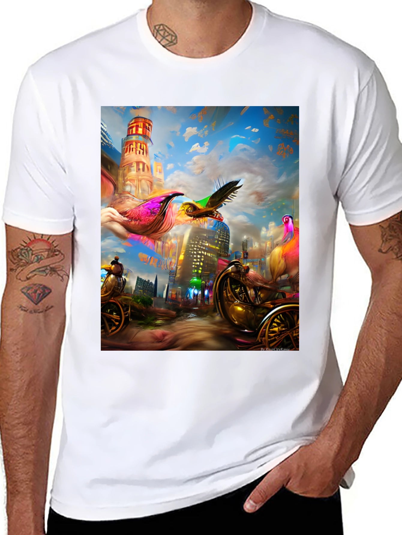 Surreal Cityscape Graphic Tee - Unique Streetwear