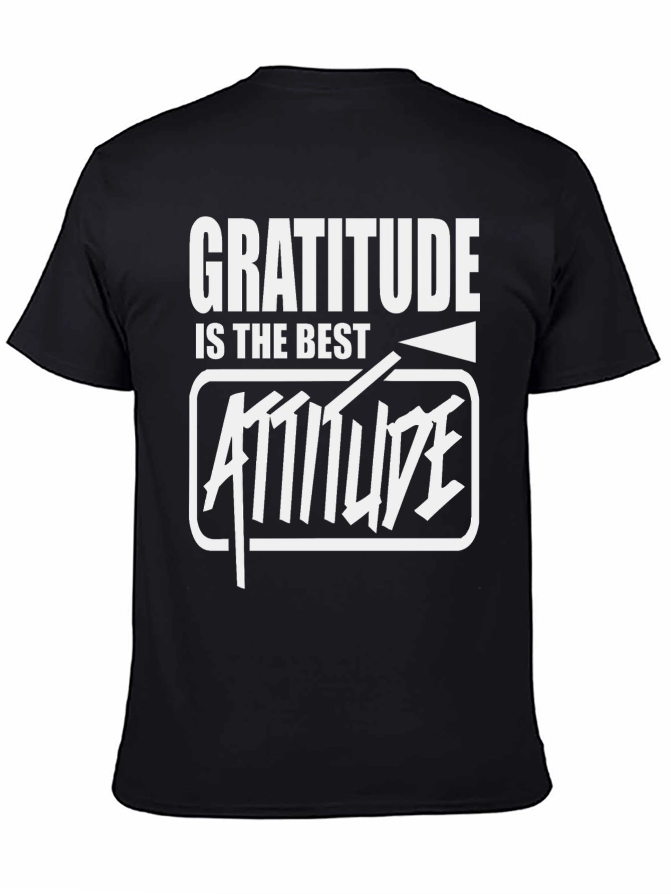 Gratitude Attitude Graphic T-Shirt - Stylish Black Tee