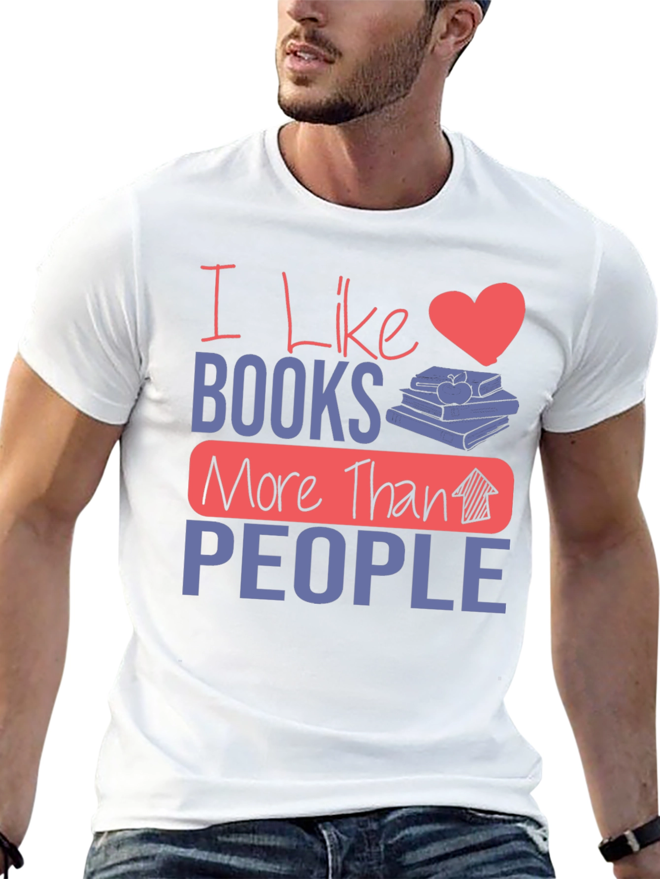 I Like Books More Than People Graphic Tee