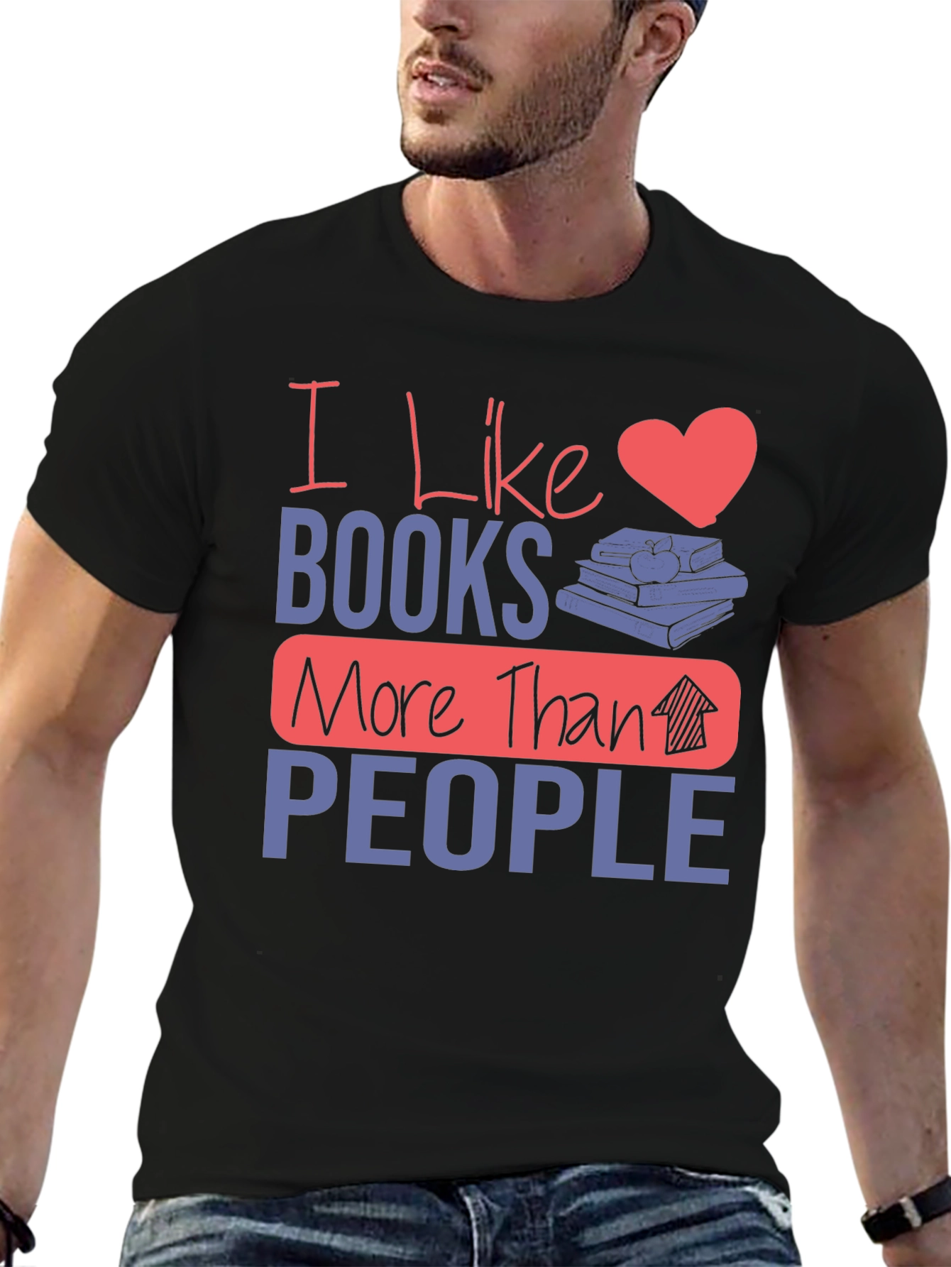 I Like Books More Than People Graphic Tee
