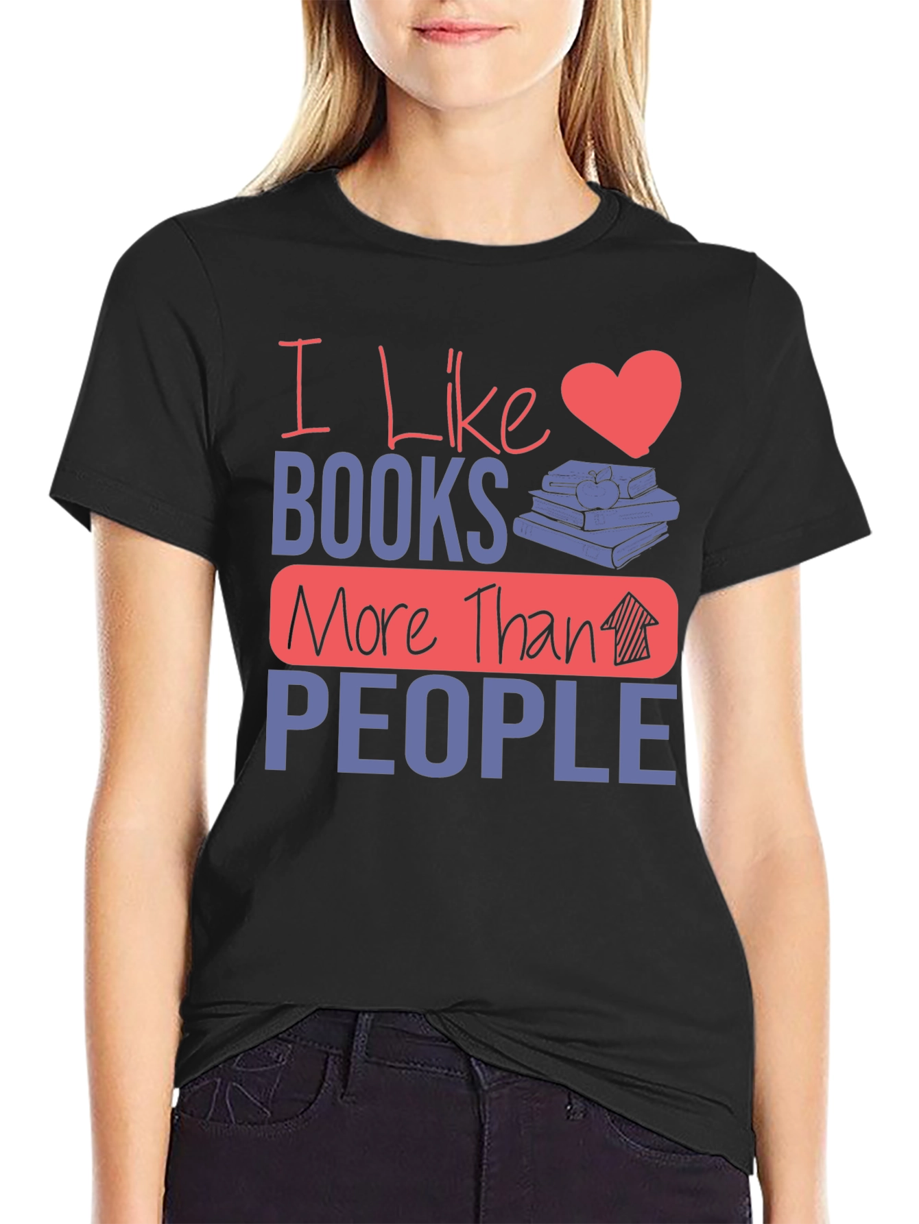 I Like Books More Than People Graphic Tee
