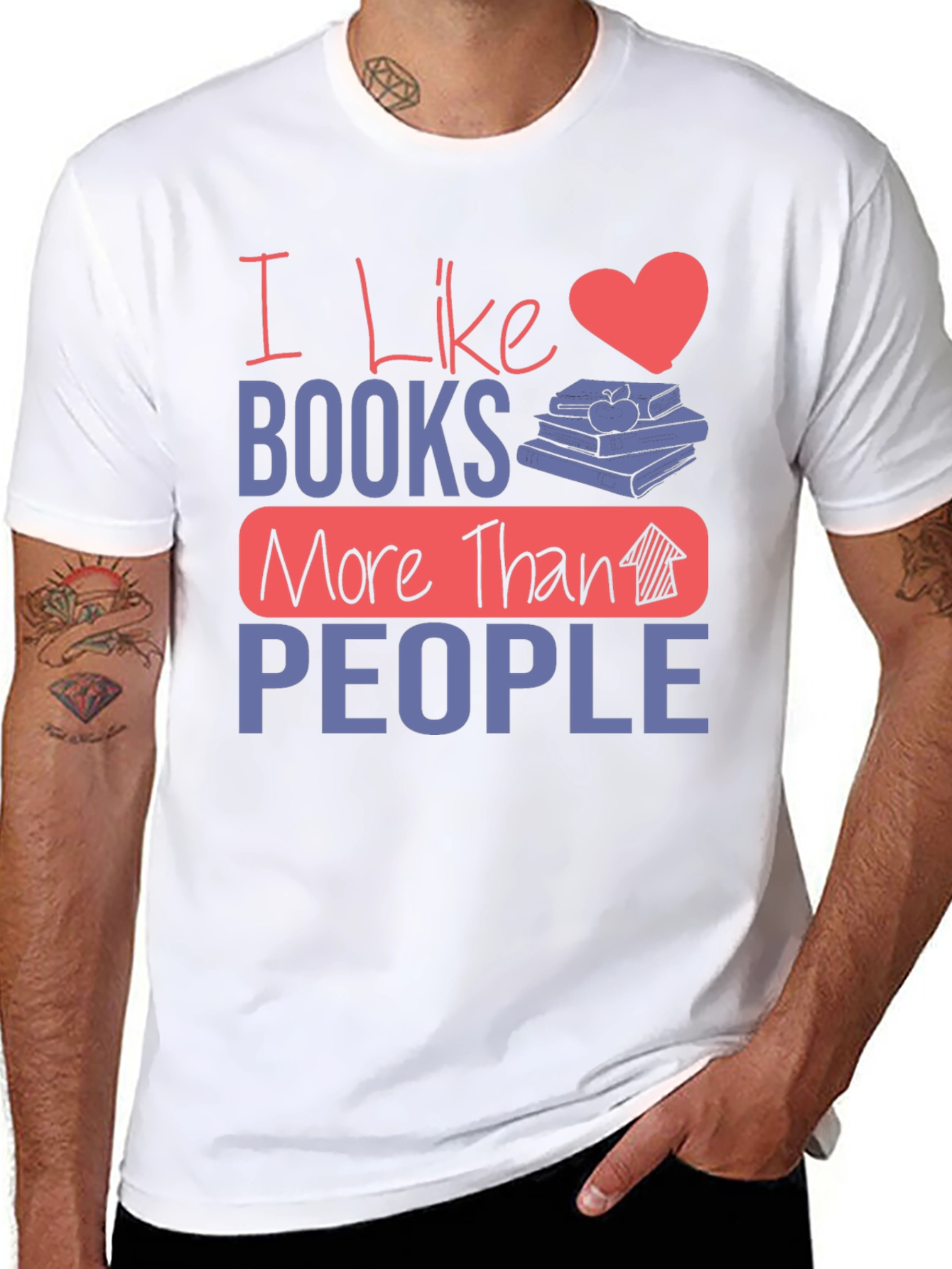 I Like Books More Than People Graphic Tee