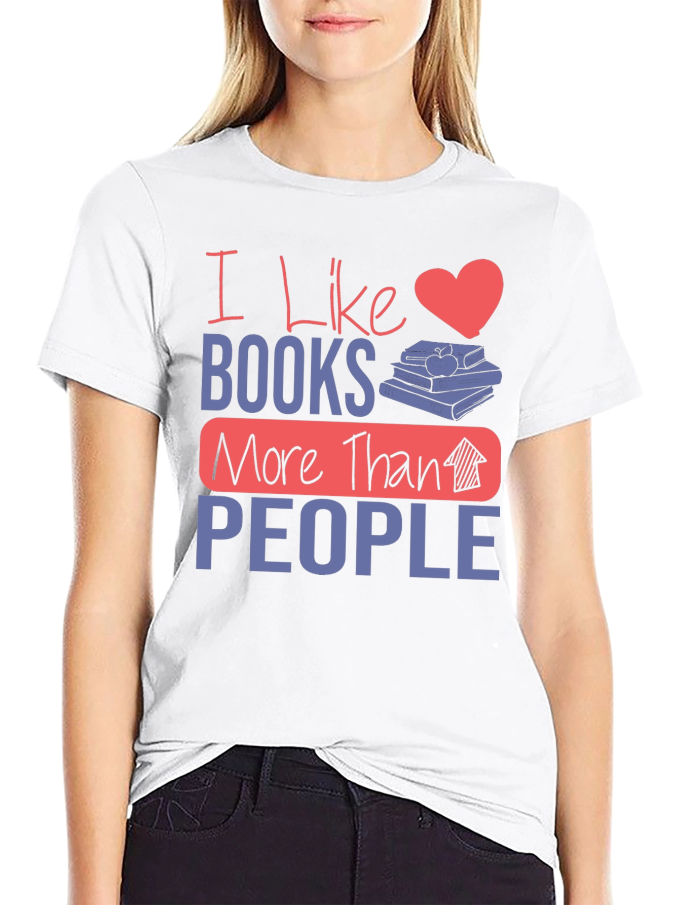 I Like Books More Than People Graphic Tee