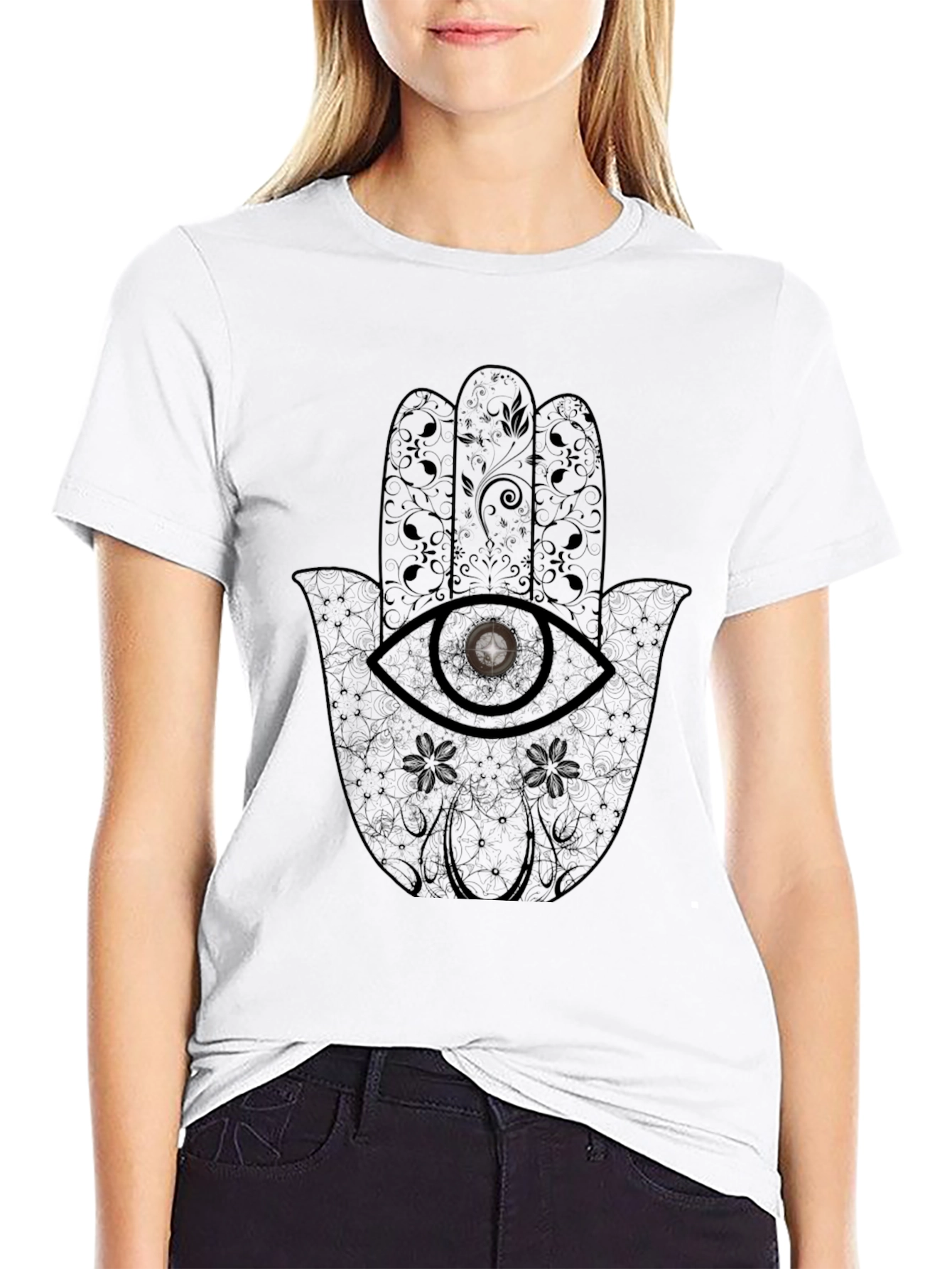 Hamsa Hand Graphic Print T-Shirt