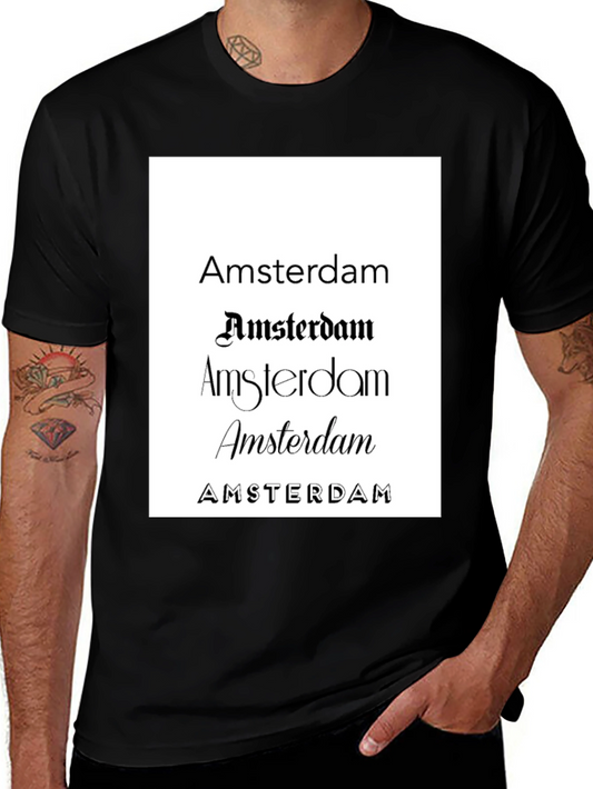 Amsterdam Graphic Print Black T-Shirt