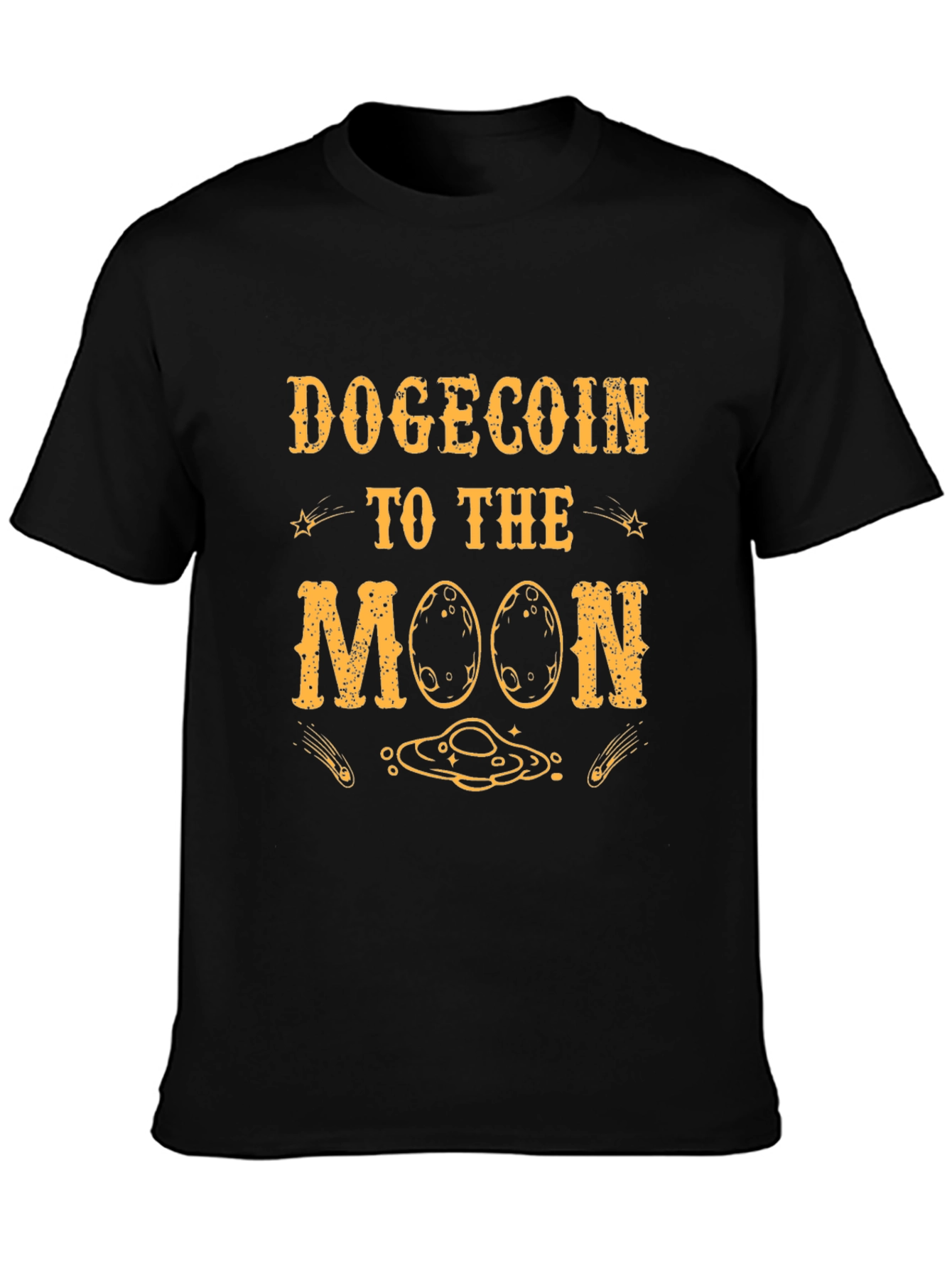 Dogecoin To The Moon Black T-Shirt