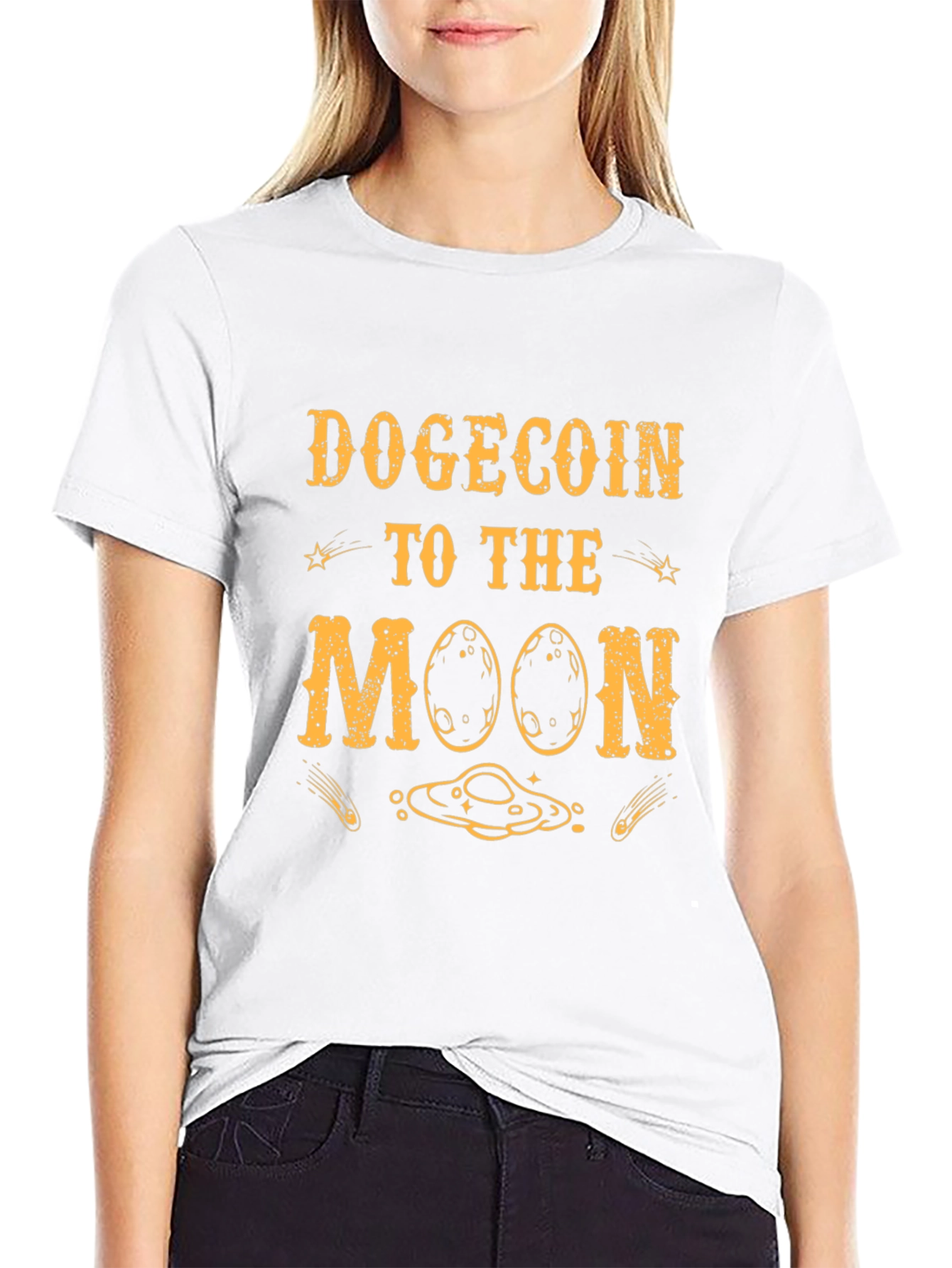 Dogecoin To The Moon Black T-Shirt