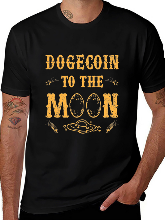 Dogecoin To The Moon Black T-Shirt