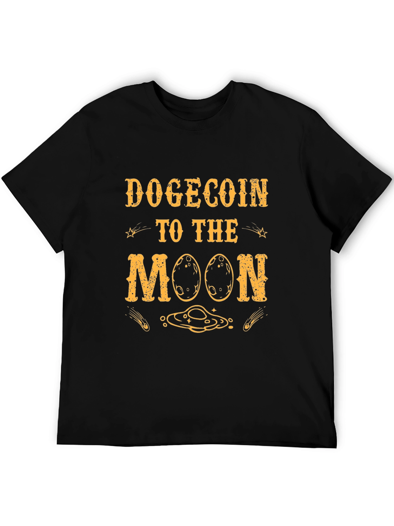 Dogecoin To The Moon Black T-Shirt