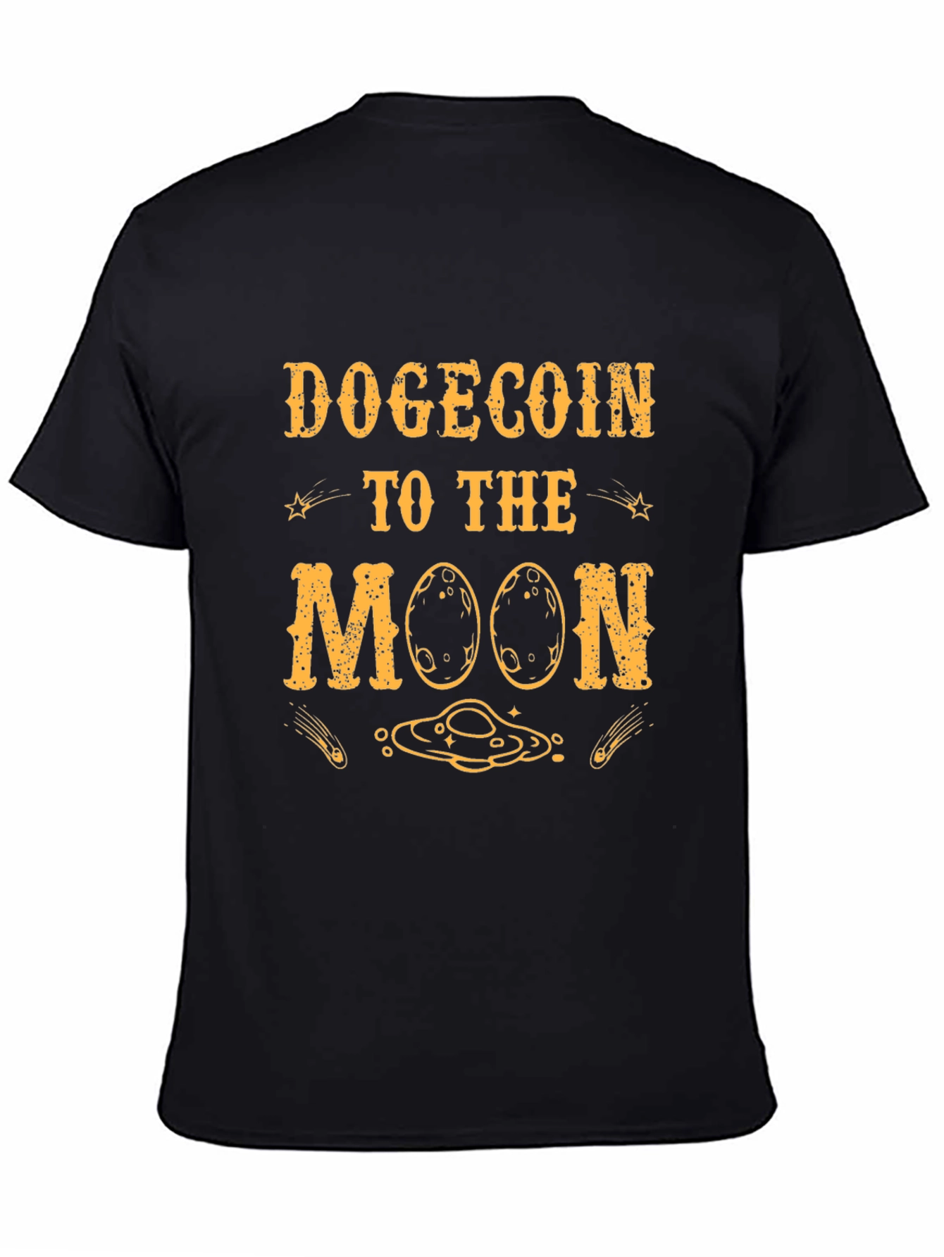 Dogecoin To The Moon Black T-Shirt