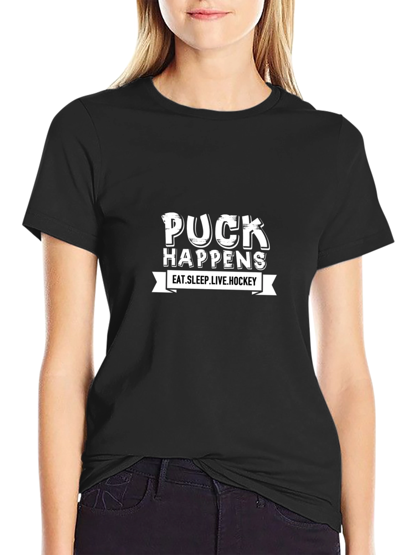 Puck Happens Hockey Graphic Tee
