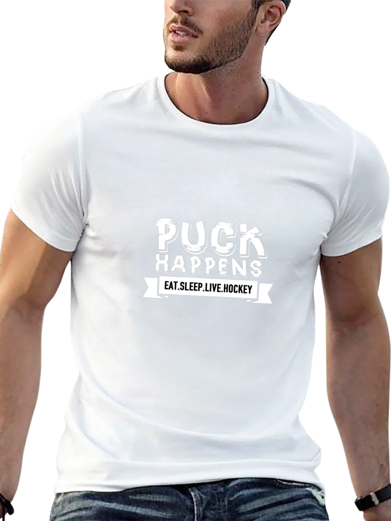 Puck Happens Hockey Graphic Tee