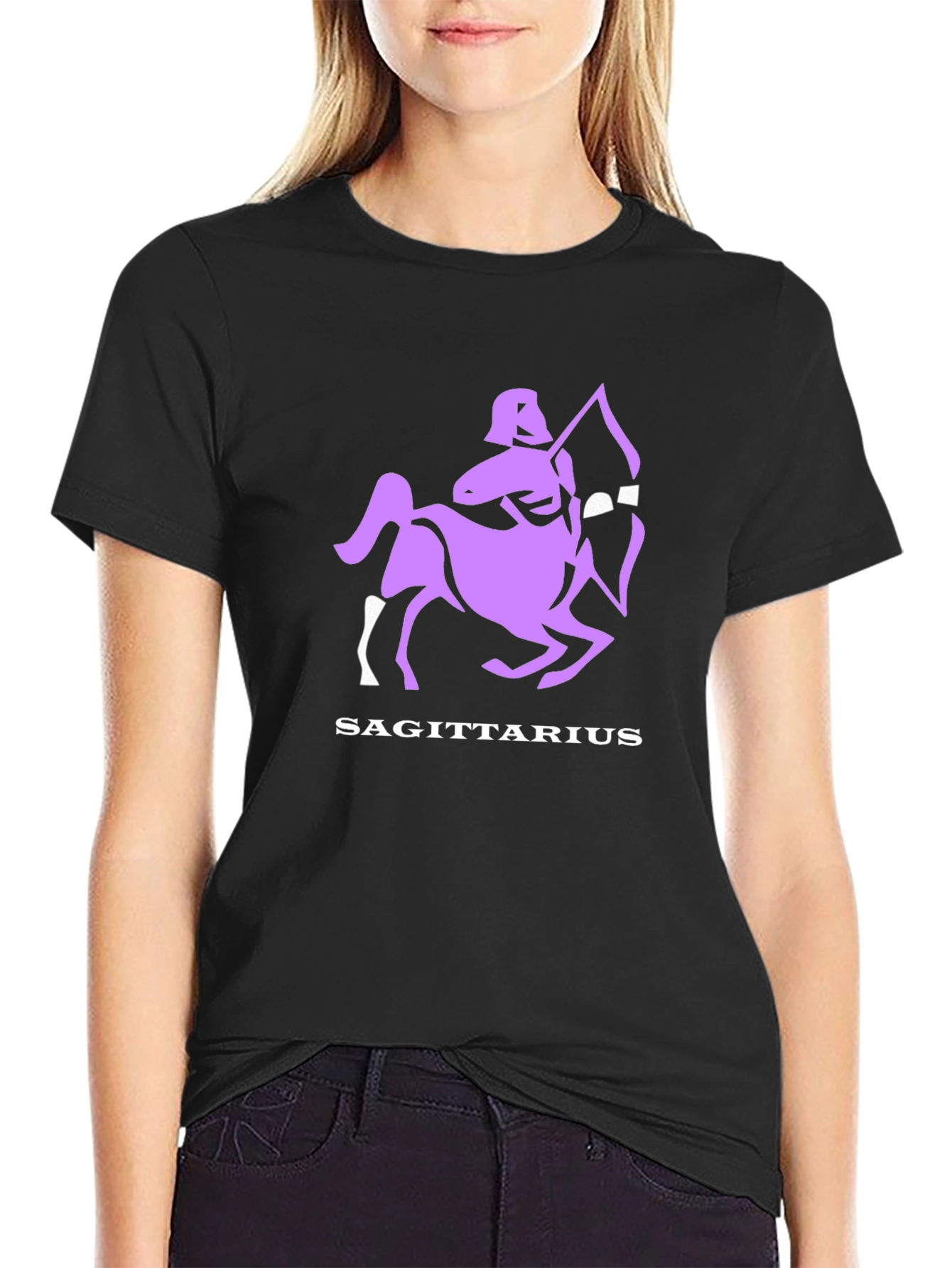 Sagittarius Zodiac Graphic Black T-Shirt